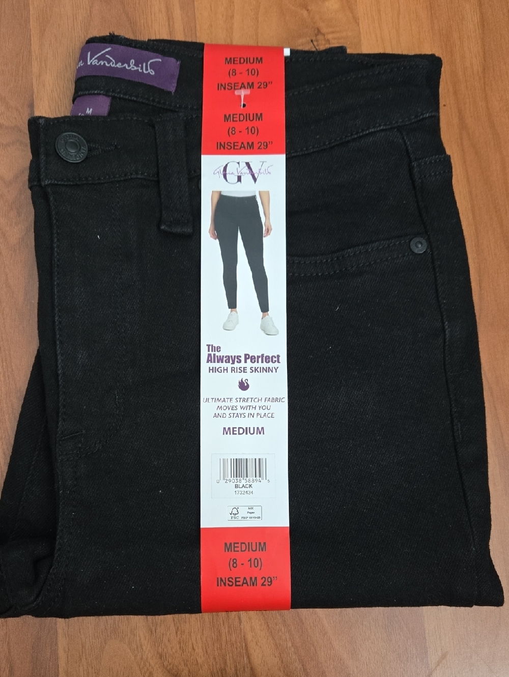 Gloria Vanderbilt Always Perfect High Rise Skinny Jeans - Black